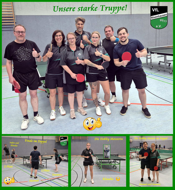 Foto oben, von links: Stefan, Helga, Susanne, Stefan, Klaudia, Marcel und Manuel
