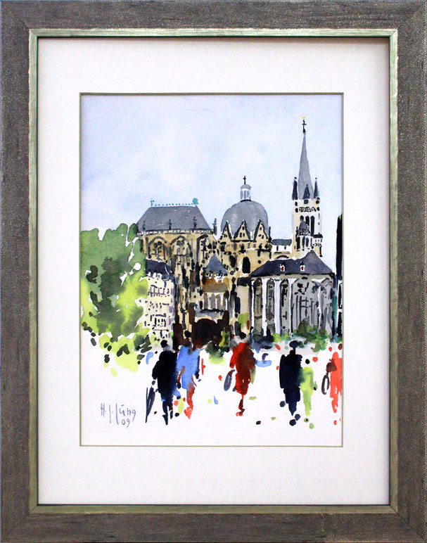 Aachener Dom (Aquarell), 30 x 40 cm