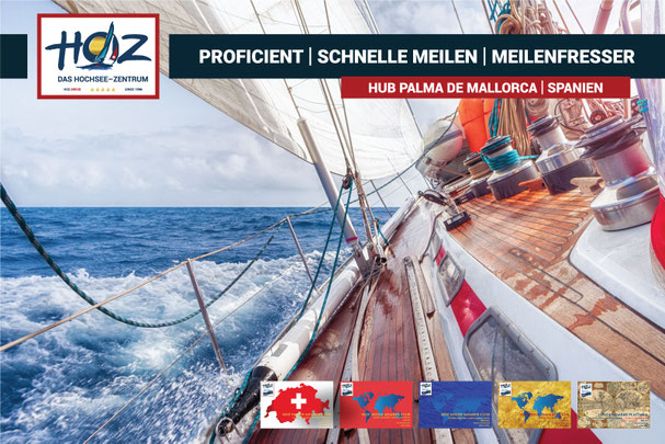 Segelyacht bei frischer Brise vor Palma de Mallorca – HOZ Hochsee-Meilentörns Spanien: Meilenfressertörns für Skipper, die nicht träumen, sondern zupacken.
