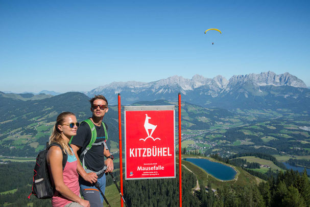 Nordic Walking auf der Streif – hier die Mausefalle – wo jedes Jahr im Winter das legendäre Hahnenkamm-Rennen stattfindet.