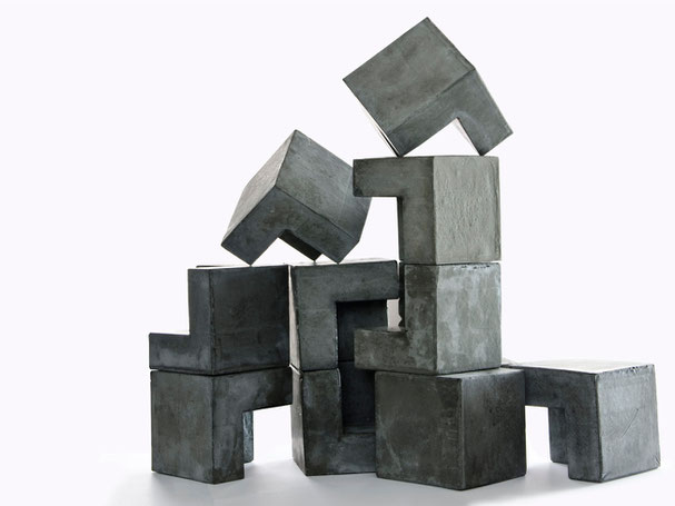 Custom Concrete Creation 'Cube in Cube' Modular Sculpture by PASiNGA