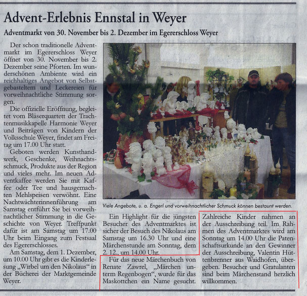 Artikel im Ybbstaler vom 29.11.2012 - Bitte auf Text in der roten Umrandung achten!