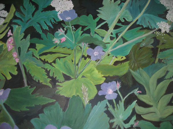 Am Waldrand: Bild von LIS. Leinwandbild 75 x 70 cm