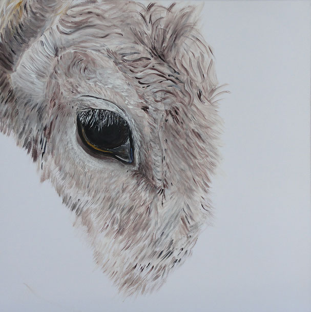 Die wachsame Mutter: Gemälde von LIS 60 x 60 cm