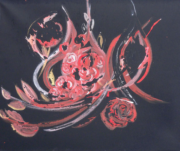 Lis: Die Rose der Nacht, Leinwandbild 51 x 61 cm