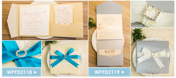 Pocket Fold Karten Pocketkarten Taschenkarten Hochzeitseinladung mit Taschen