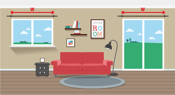 レールの端から端までの幅の測り方（掃き出し窓、腰窓）