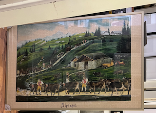 Puzzle mit Nielsen Alurahmen eingefasst .Gr. 103 x 154 cm