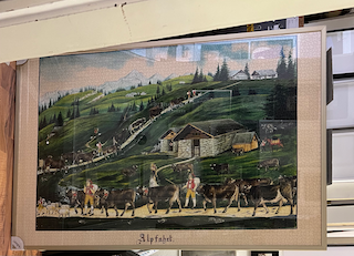 Puzzle mit Nielsen Alurahmen eingefasst .Gr. 103 x 154 cm 