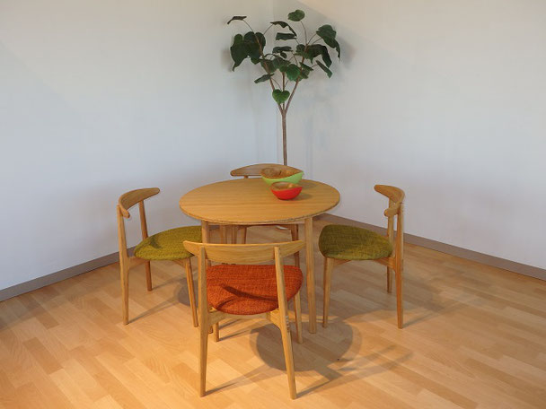 ダイニング　食卓セット　椅子　チェア　丸テーブル　テオリ　竹　円形　インテリア　東京デザインセンター　栃木県家具