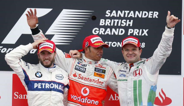 (Il podio del GP di Gran Bretagna 2008)