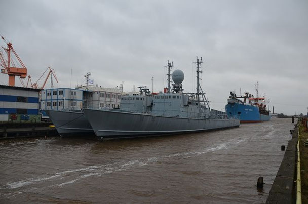 Die ehemaligen S-Boote "S74 Nerz" und "S77 Wiesel" in der Emder Werft- Foto: Tino Kunzmann