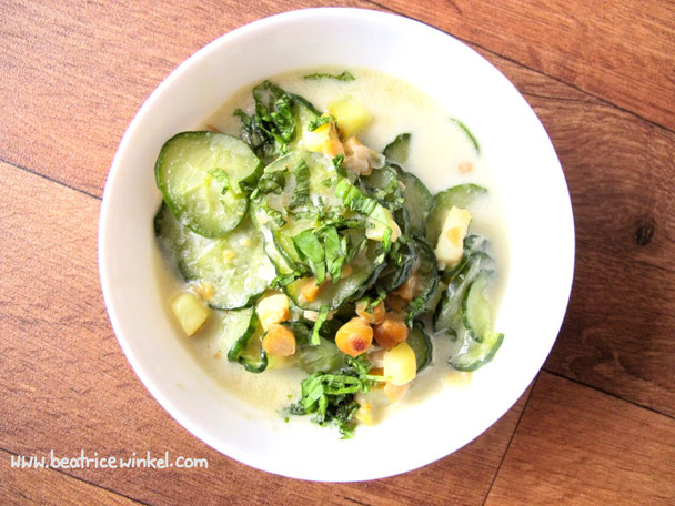 beatrice winkel - One Pot Rezept | Schmorgurken mit Kokosmilch