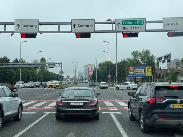 Straßenkreuzung in Zagreb 