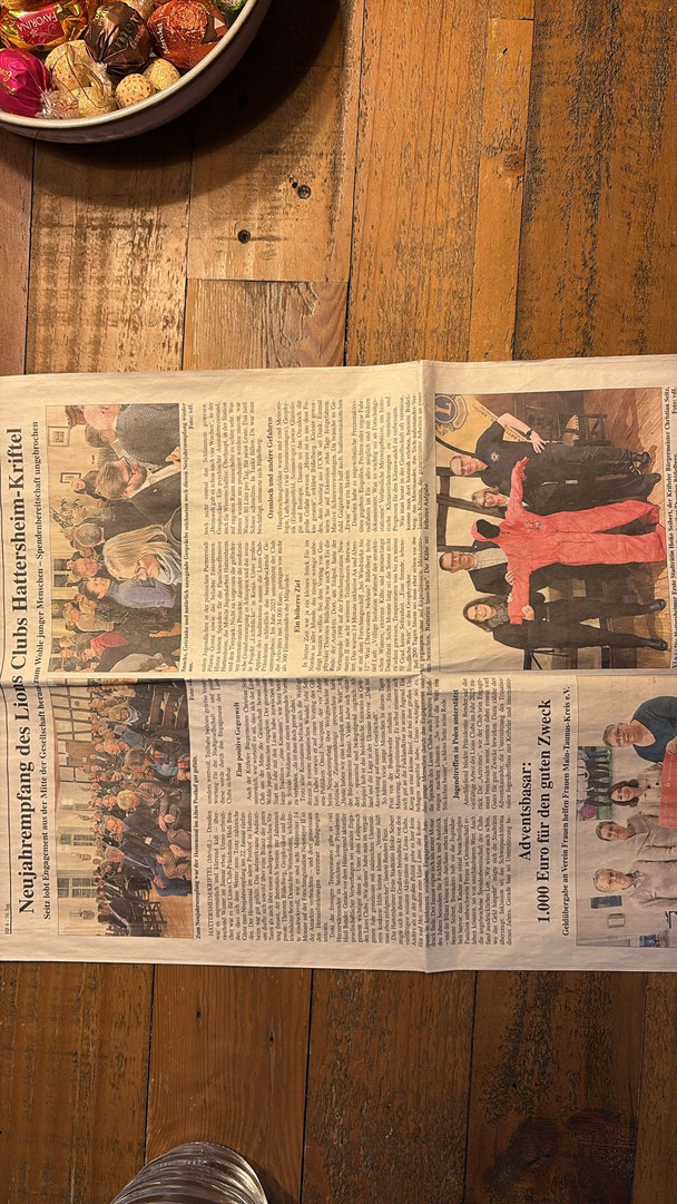 Zeitungsartikel "Neujahrsempfang des Lions Clubs in Hattersheim"