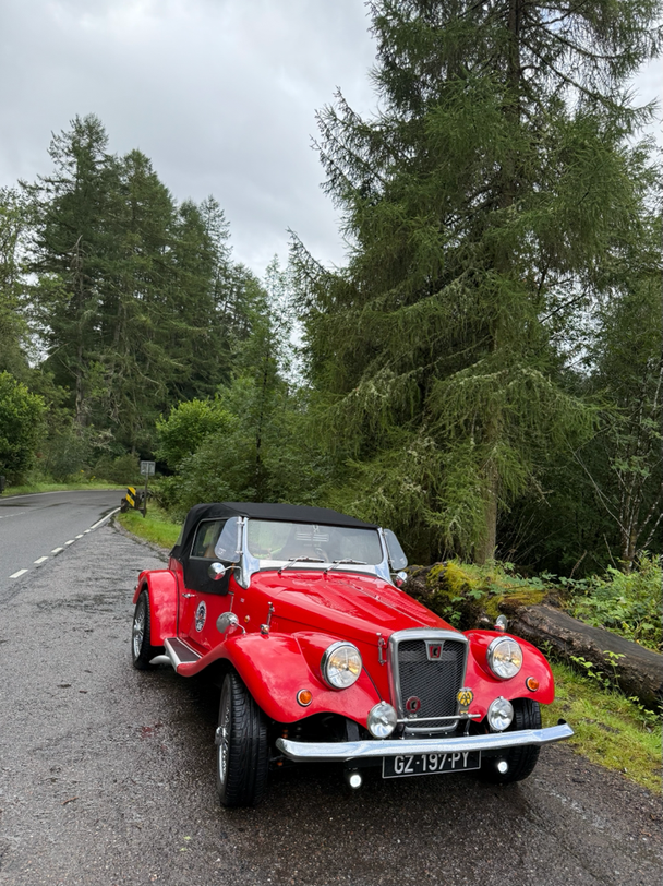 Spartan car along the road