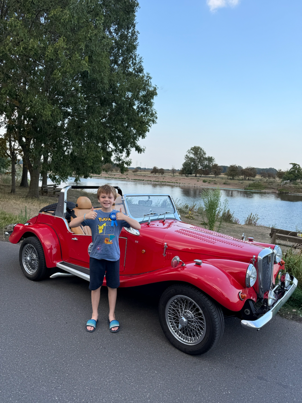 Birthday in Spartan car