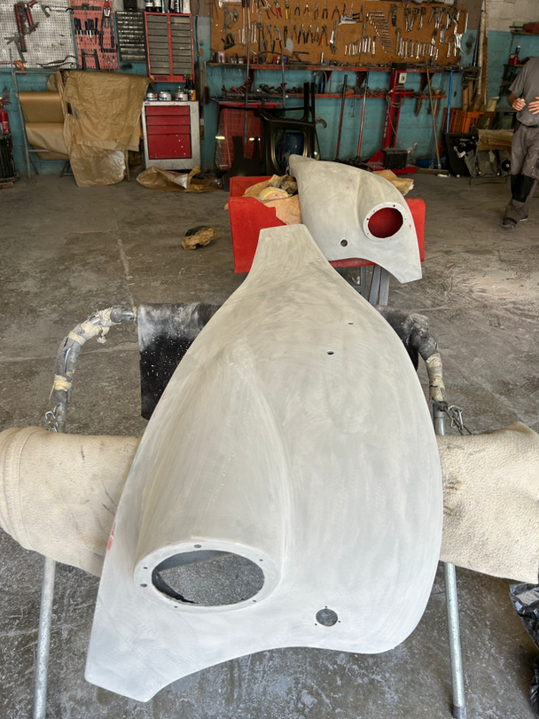  Sanding the primer before painting the Spartan
