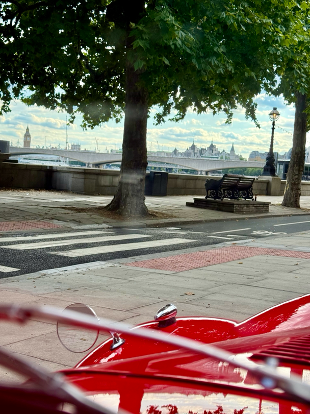 London in classic car