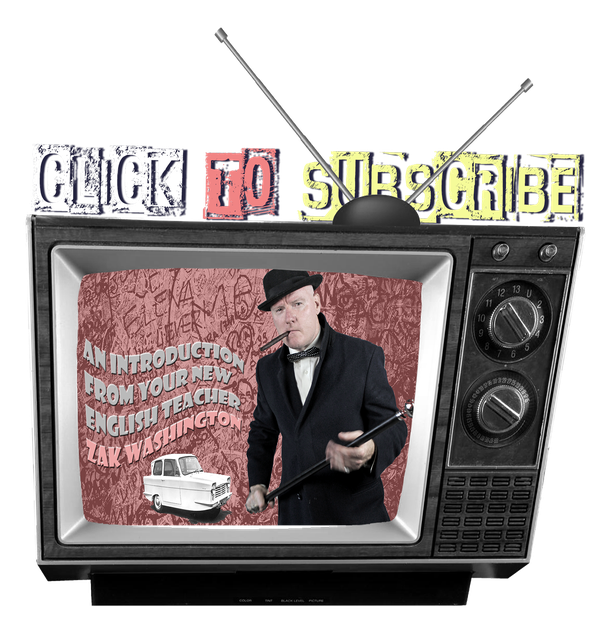 click to subscribe graphic of vintage TV for Learn English with Zak Washington Youtube channel