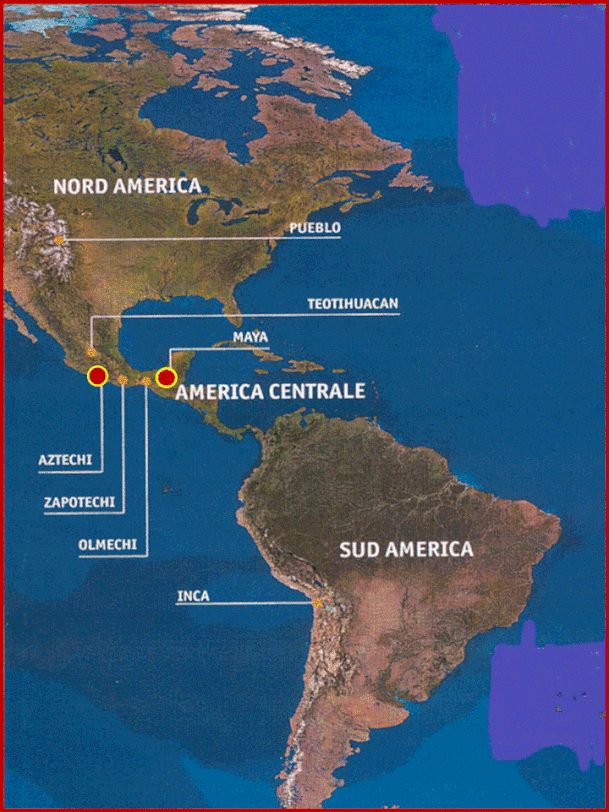 Quando nel 1492 Crisoforo Colombo arrivò in America, nel Nord vivevano gli Indiani d'A-merica; nel centro vivevano igli Aztechi e i Maya e nel sud gli Incas.