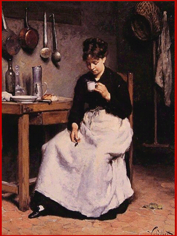 "Una tazza di Caffè" di Victor Gabriel Gilbert (1847–1933), pittore francese. 