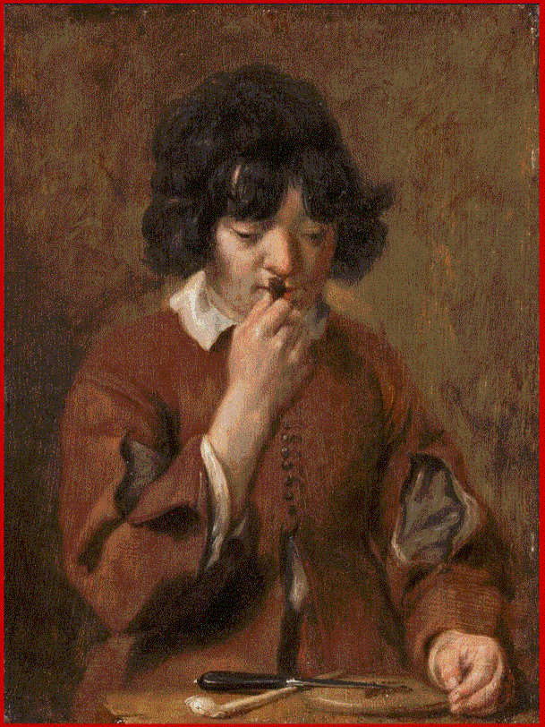 Michaelina Wautier  (1604–1689); "Boy with tobacco" collezione privata.