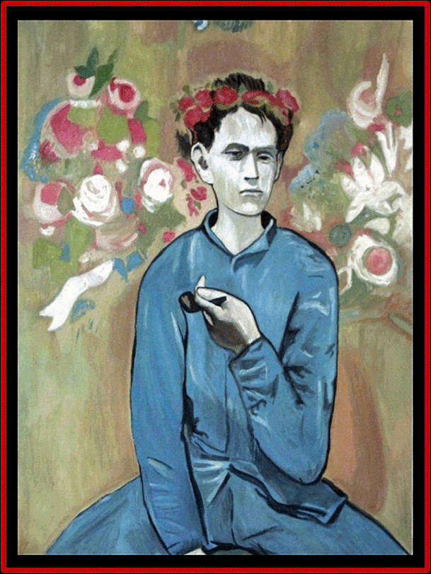 Pablo Picasso,nel 1905 dpinse "Il ragazzo con la pipa " olio su tela,99,7x81,3cm. Colle-zione privata Parigi.