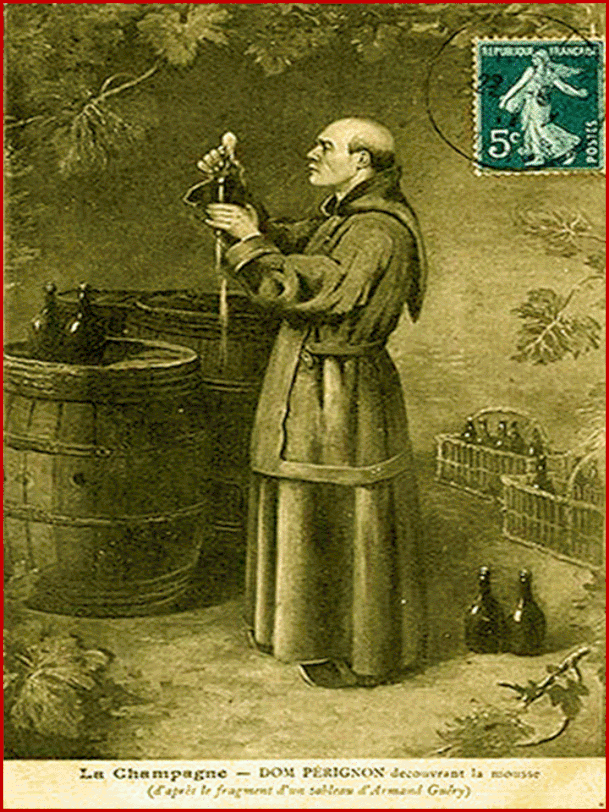 Dom Pérignon, monaco benedettino dell'Abbazia di Hautvillers.