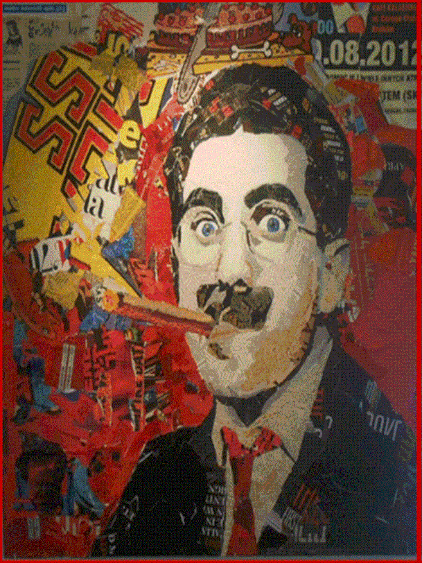 Alejandro Pereira, pittore argentino.L'opera"Groucho Marx" è esposta presso l'osteria dei sassi di Matera. Fotografia per la cortesia dell'arch. Pasquale Truglia.