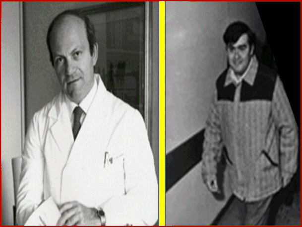 Vincenzo Gallucci (1935-1991),che si era addestrato negli Stati Uniti.A destra il trapian-tato  Ilario Lazzari,deceduto dopo 7 anni per una infezione contratta con una trasfusione di sangue infetto.