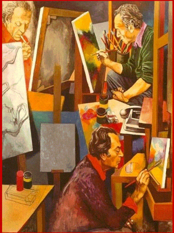  Renato Guttuso  (Bagheria 1911-Roma1987). "L’Atelier", del 1975. 