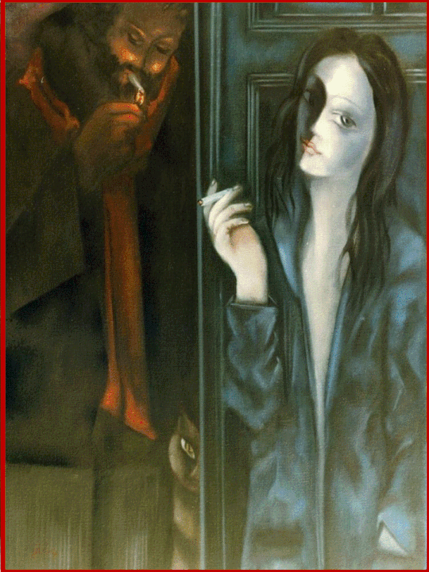 Giovan Battista Rotella: "La notte del pittore",olio su teladel 1984, ubicazione collezione privata.