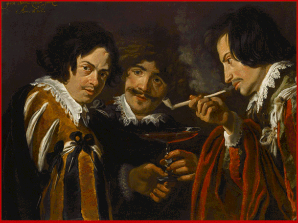 Simon de Vos (Anversa 1603-Anversa 1676). Riunione di fumatori e bevitori del 1626.