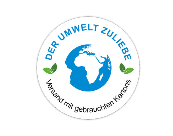 Verpackungsetiketten - Umweltschutzaufkleber für Verpackungen:  Der Umwelt zuliebe - Versand mit gebrauchten Kartons