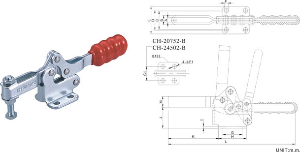 Horizontal toggle clamp e.g. alternatively suitable to Destaco 213-U 217-U 227-U 237-U 245-U