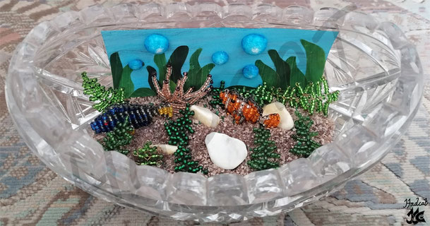 Hadcat plastic art beaded animals aquarium