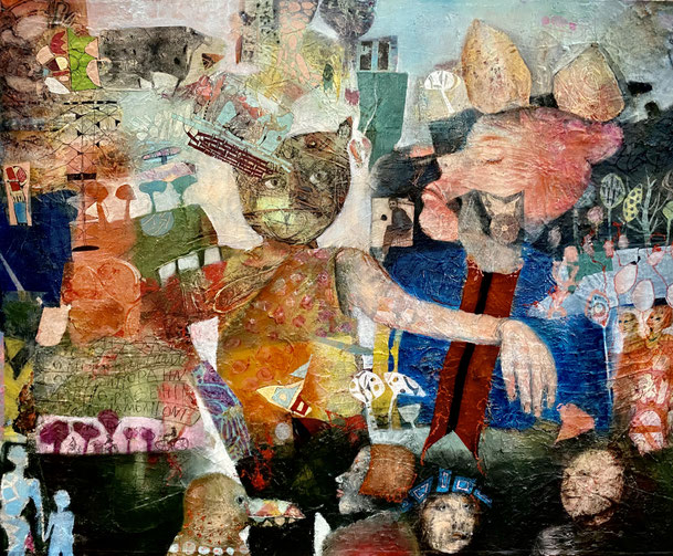 o.T.  ----    2021  ----    125 x 85  ----     Collage, Öl und Kaltwachs  ----  Preis auf Anfrage 