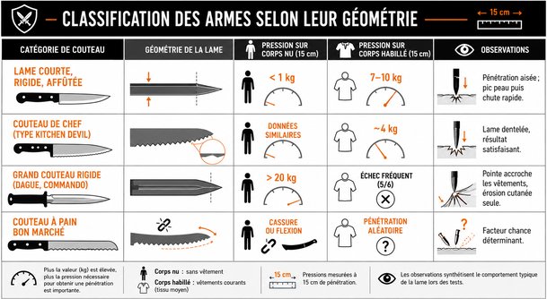 Classification des armes et géométrie