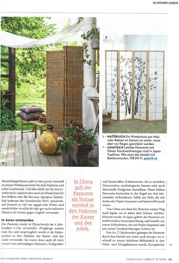 Interview in der Schweizer Familie mit Caroline Stupf stylisch Wohnberatung zum Thema Paravent Einrichtungsberatung Interior Design Innenarchitektur