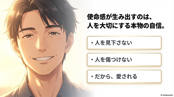 使命感の自信は人に愛される