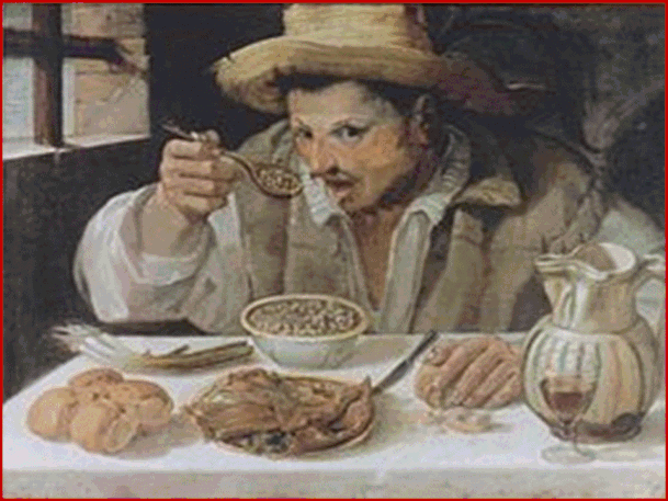 Annibale Carracci “Il mangiatore di fagioli”-1583-1584, Galleria Colonna, Roma.