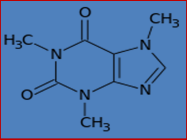 La Caffeina è un  1,3,7-trimetil-1H-purin-2,6 (3H,7H)-dione 3,7-diidro-1,3,7-trimetil-1H-purin-2,6-dione.