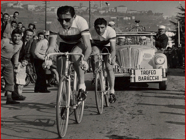 Fausto Coppi e Riccardo Filippi al Trofeo Baracchi del 5 novembre 1953.