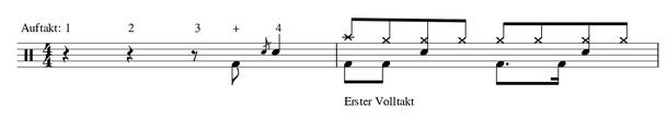 Takte Musik Auftakt Beispiel Definition 4/4