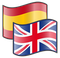 English Spanish flags