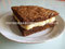 Tarta de café y crema inglesa