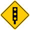 SEMÁFORO. Indica la proximidad de intersecciones aisladas controladas por semáforos o en una zona donde no se espera encontrarlos
