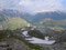 Links: Husegghütte und rechts der Totesee beim Grimselpass