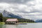 Am Zwischenziel ... das historische Bootshaus am Maligne Lake.